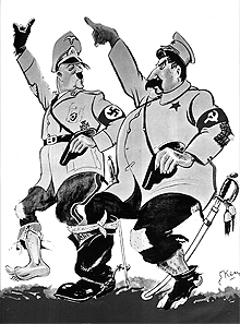 Caricature dénonçant le Pacte germano-soviétique.
