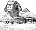 Le sphinx et la pyramide de Gizeh, construite sur ordre de Chéops.