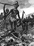 Episode de la guerre des Zoulous (gravure du XIXe siècle).