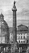 Vue de la colonne Trajanne à Rome (gravure du XIXe siècle).